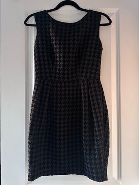 American Apparel Black Houndstooth Sleeveless Midi Dress